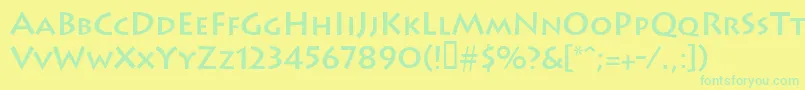 Leetoscanini5Regularsh Font – Green Fonts on Yellow Background