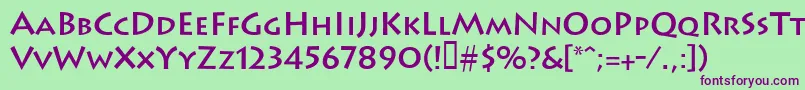 Leetoscanini5Regularsh Font – Purple Fonts on Green Background