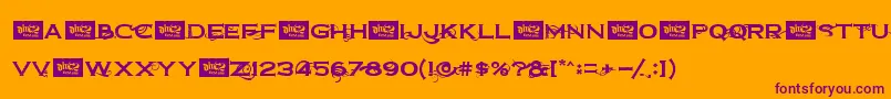 Dirt2CopperboltDemo-Schriftart – Violette Schriften auf orangefarbenem Hintergrund