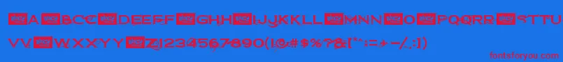 フォントDirt2CopperboltDemo – 赤い文字の青い背景