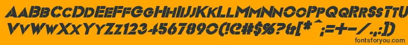 VideopacBoldItalic Font – Black Fonts on Orange Background