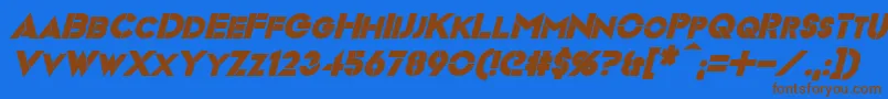 VideopacBoldItalic Font – Brown Fonts on Blue Background