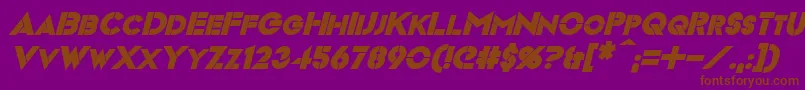 VideopacBoldItalic Font – Brown Fonts on Purple Background