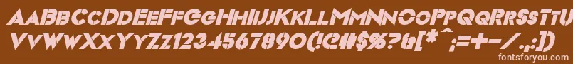 VideopacBoldItalic Font – Pink Fonts on Brown Background