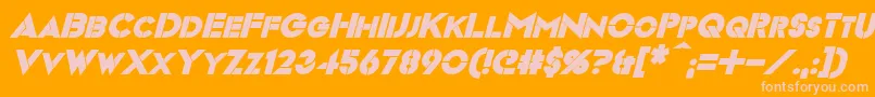 VideopacBoldItalic Font – Pink Fonts on Orange Background