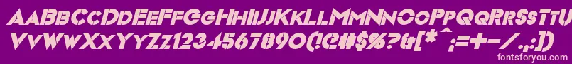 VideopacBoldItalic Font – Pink Fonts on Purple Background