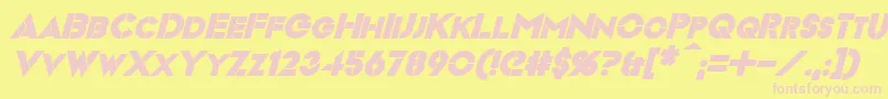 VideopacBoldItalic Font – Pink Fonts on Yellow Background