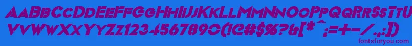 VideopacBoldItalic Font – Purple Fonts on Blue Background