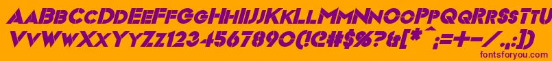 VideopacBoldItalic Font – Purple Fonts on Orange Background