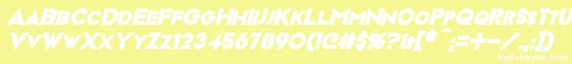 VideopacBoldItalic Font – White Fonts on Yellow Background