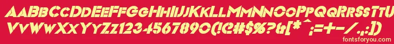 VideopacBoldItalic Font – Yellow Fonts on Red Background