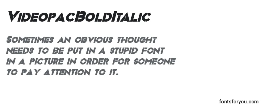 VideopacBoldItalic-fontti