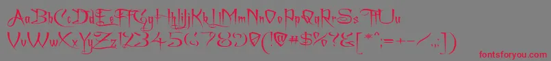 Achafexp-Schriftart – Rote Schriften auf grauem Hintergrund