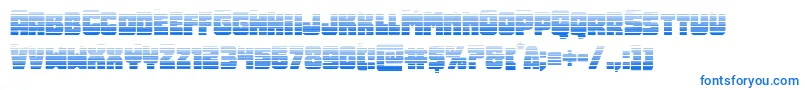 Opusmundigrad-Schriftart – Blaue Schriften auf weißem Hintergrund