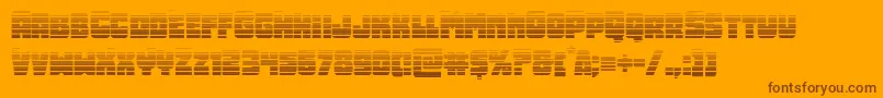 Opusmundigrad-Schriftart – Braune Schriften auf orangefarbenem Hintergrund