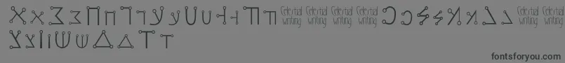 Celestialwriting-Schriftart – Schwarze Schriften auf grauem Hintergrund