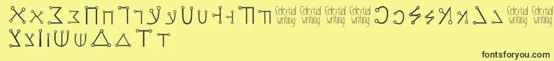 Celestialwriting Font – Black Fonts on Yellow Background