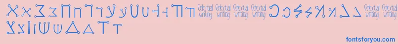 Czcionka Celestialwriting – niebieskie czcionki na różowym tle