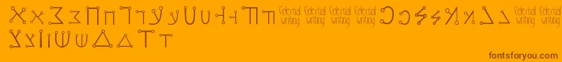 Шрифт Celestialwriting – коричневые шрифты на оранжевом фоне