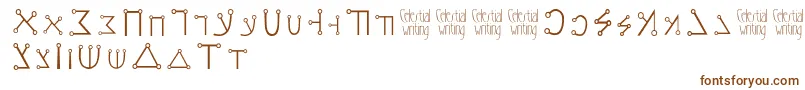 フォントCelestialwriting – 白い背景に茶色のフォント