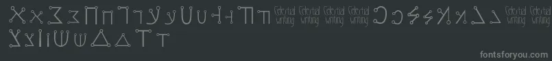 フォントCelestialwriting – 黒い背景に灰色の文字