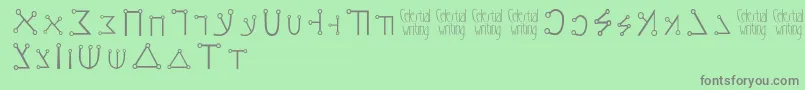 Celestialwriting-Schriftart – Graue Schriften auf grünem Hintergrund