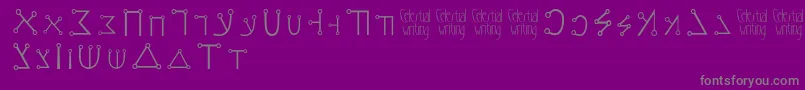 Celestialwriting-Schriftart – Graue Schriften auf violettem Hintergrund