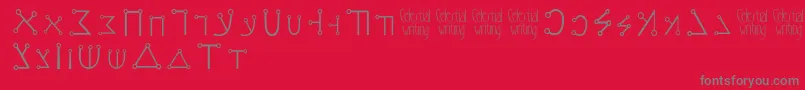 Celestialwriting Font – Gray Fonts on Red Background