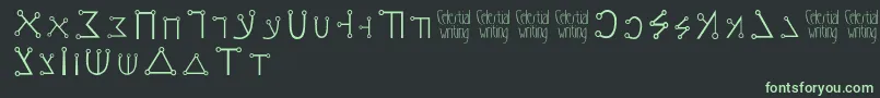 フォントCelestialwriting – 黒い背景に緑の文字