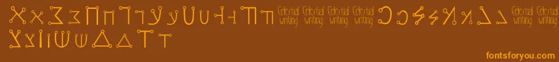 Celestialwriting Font – Orange Fonts on Brown Background