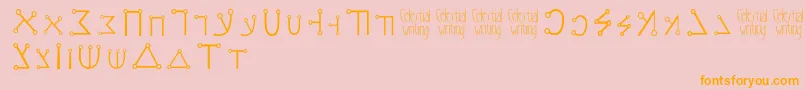 Celestialwriting Font – Orange Fonts on Pink Background