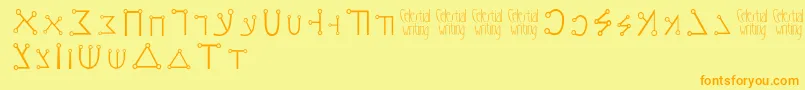 Celestialwriting Font – Orange Fonts on Yellow Background