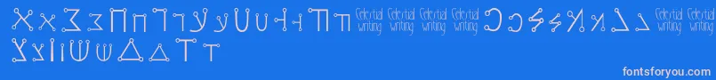 Celestialwriting Font – Pink Fonts on Blue Background