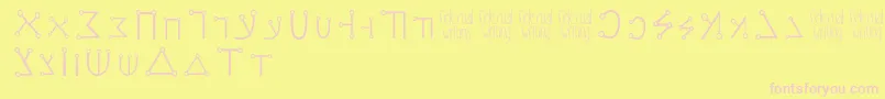 フォントCelestialwriting – ピンクのフォント、黄色の背景