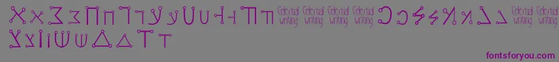 フォントCelestialwriting – 紫色のフォント、灰色の背景