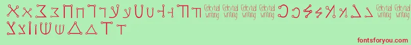 Celestialwriting Font – Red Fonts on Green Background