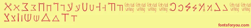 Шрифт Celestialwriting – красные шрифты на жёлтом фоне