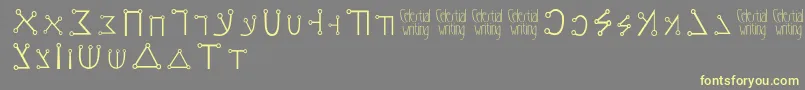 Celestialwriting-Schriftart – Gelbe Schriften auf grauem Hintergrund