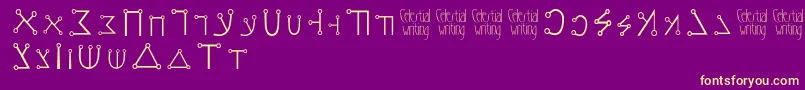 Celestialwriting Font – Yellow Fonts on Purple Background