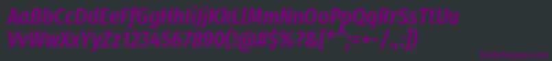 FirasanscondensedMediumitalic-fontti – violetit fontit mustalla taustalla