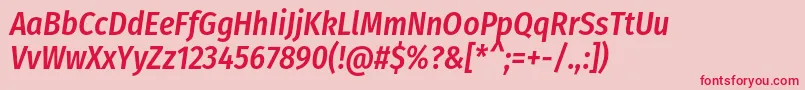 FirasanscondensedMediumitalic Font – Red Fonts on Pink Background