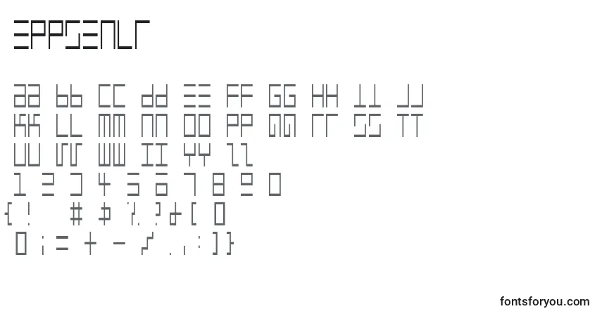 Schriftart Eppsenlr – Alphabet, Zahlen, spezielle Symbole