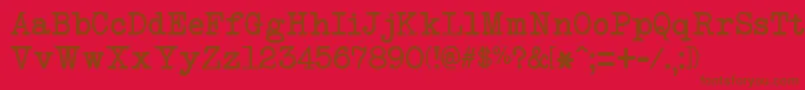 Fonte NeobulletinLimitedFreeVersion – fontes marrons em um fundo vermelho