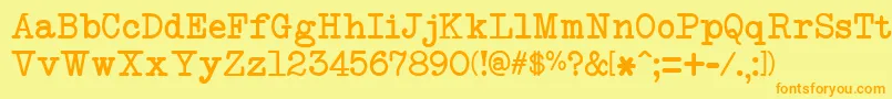 NeobulletinLimitedFreeVersion Font – Orange Fonts on Yellow Background
