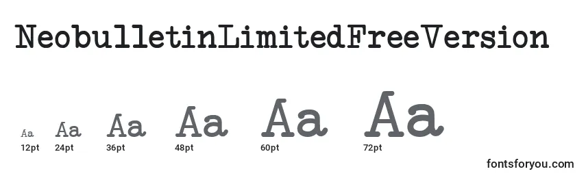 NeobulletinLimitedFreeVersion Font Sizes