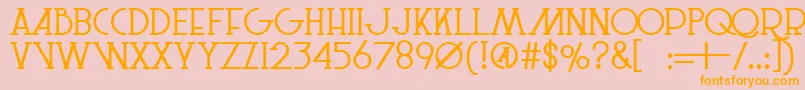 LeSuperSerifSemibold-Schriftart – Orangefarbene Schriften auf rosa Hintergrund