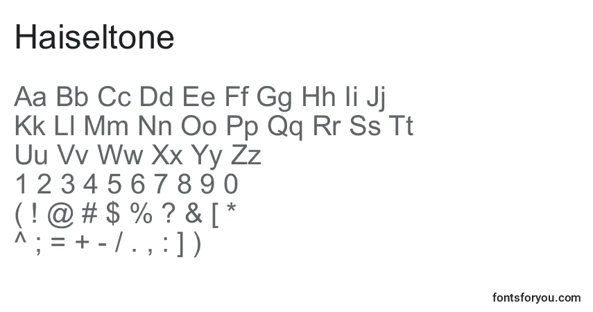 Haiseltone Font – alphabet, numbers, special characters