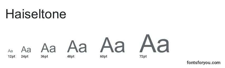 Haiseltone Font Sizes