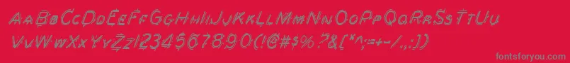 BerserkerCondensedItalic Font – Gray Fonts on Red Background