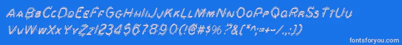 BerserkerCondensedItalic-Schriftart – Rosa Schriften auf blauem Hintergrund